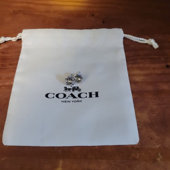 Coach Silver Stud Earrings - Picture 3 of 3